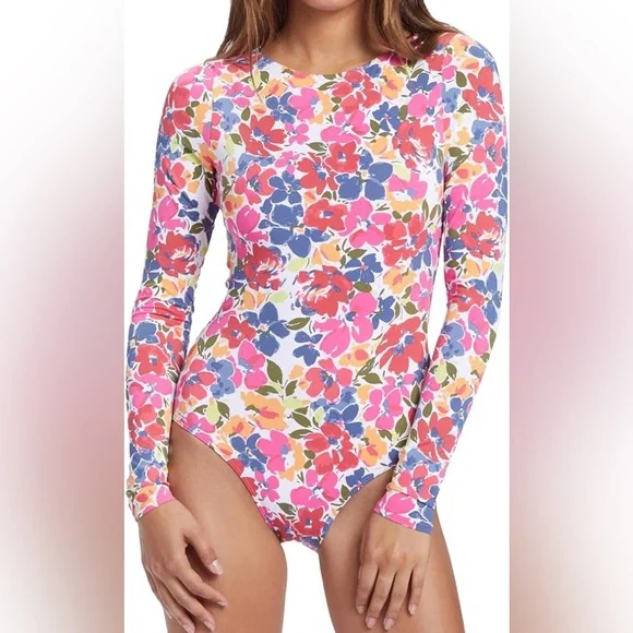NWT Roxy Bloomin Babe Onesie Floral Swimsuit - Picture 6 of 8